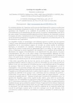 Séminaire: Sociologie des inégalités en Inde