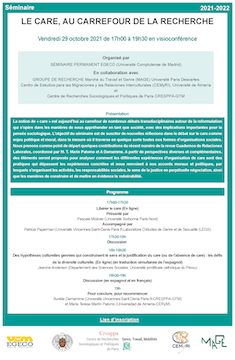 Séminaire: Le care, au carrefour de la recherche