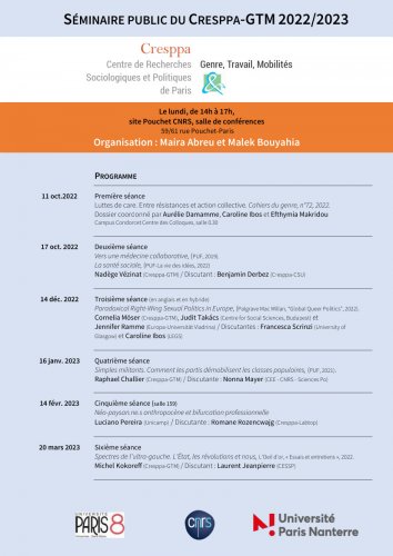 Séminaire public du Cresppa-GTM 2022-2023