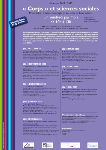 Séminaire « Corps » et sciences sociales 2022-2023