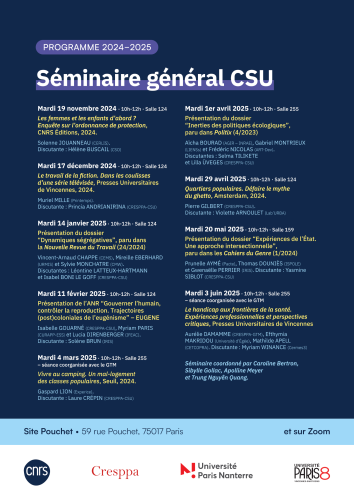 Séminaire général du Cresppa-CSU